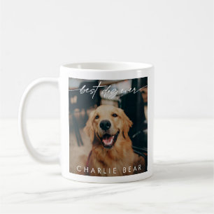 Modern Best Dog Ever Dark Photo Overlay Script Coffee Mug