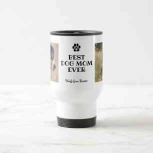Modern Best Dog Mum Ever White 2 Photos Travel Mug