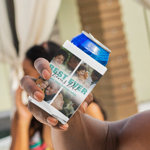 Modern Best Ever Bonus Dad Photo Collage Can Cooler