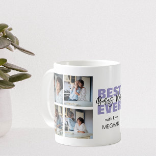 Modern Best Ever Bonus Mum Photo Collage Coffee Mug