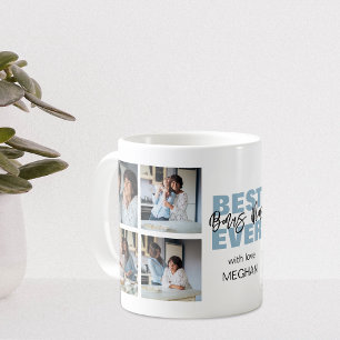 Modern Best Ever Bonus Mum Photo Collage Coffee Mug