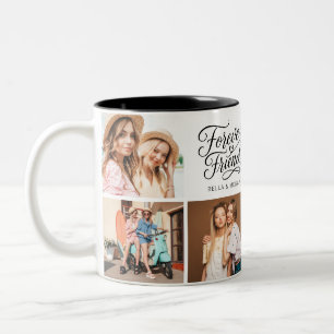 Modern Best Friend BFF Script photo Two-Tone Coffee Mug