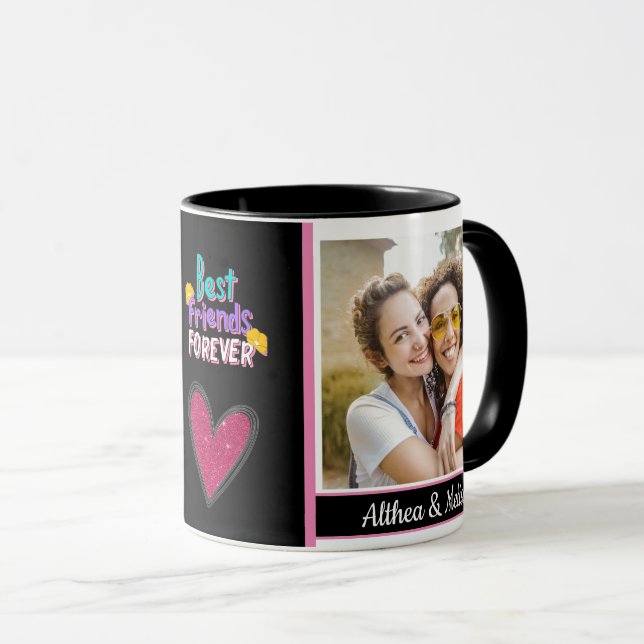 Modern Best Friend Forever Photo Mug (Front Right)