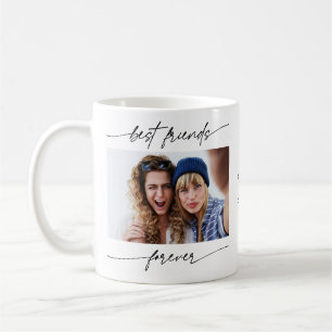 Modern Best Friend Forever Photo Script Typography Coffee Mug