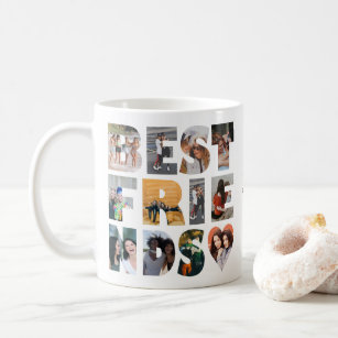 Modern Best Friends 12 Photo Collage BFF Besties Coffee Mug