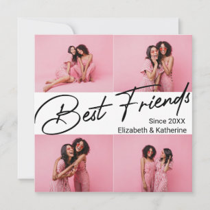 Modern Best Friends 4 Photo Collage Gift Announcement
