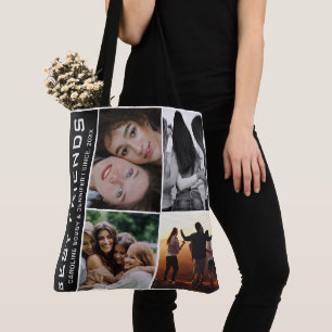 Modern Best Friends 4 Photo Collage Gift Tote Bag