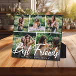 Modern 'Best Friends' 5 Photo Collage Gift Plaque<br><div class="desc">Create your own best friends photo plaque using this modern 5 picture grid template. Design features white bold script font that reads 'Best Friends' and the option to add name/s. Simply upload your own photographs and customise the text to make a fabulous bestie gift! PHOTO TIP: Crop photos before uploading...</div>