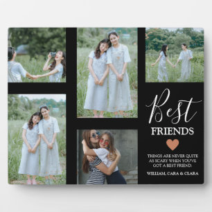 Modern Best Friends 5 Photo Collage Plaque