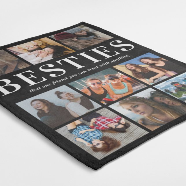 Modern Best Friends Bestie Photo Fleece Blanket (Creator Uploaded)