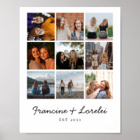 Modern Best Friends Besties Chic Photo Collage 