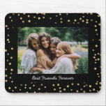 Modern Best Friends BFF Besties Photo Black Gold  Mouse Mat<br><div class="desc">Glam Modern Best Friends BFF Besties Photo Black and Gold Dot Mouse Pad</div>