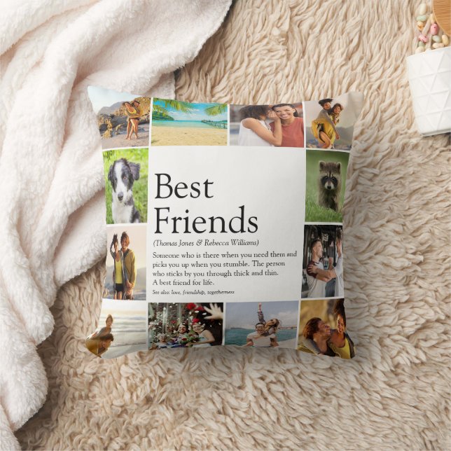 Modern Best Friends Definition Photo Collage Cushion (Blanket)