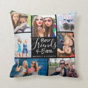 Modern BEST FRIENDS FOREVER 7 Photo Collage Throw  Cushion