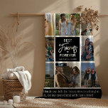 Modern Best Friends Forever 8 Photo Collage Fleece Blanket<br><div class="desc">Create your very own unique gift for your bestie. This Photo Collage Fleece Blanket features 8 square photographs and the text Best Friends Forever, with a little cute heart and name/s and a BFF quote that is customisable. The colour block can be changed to any colour using the Edit Using...</div>