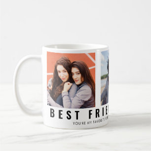 Modern Best Friends Forever BFF 3 Photo Collage Coffee Mug