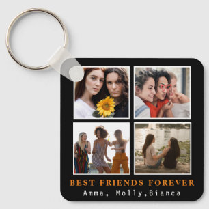 Modern Best Friends Forever Photo Collage   Bestie Key Ring