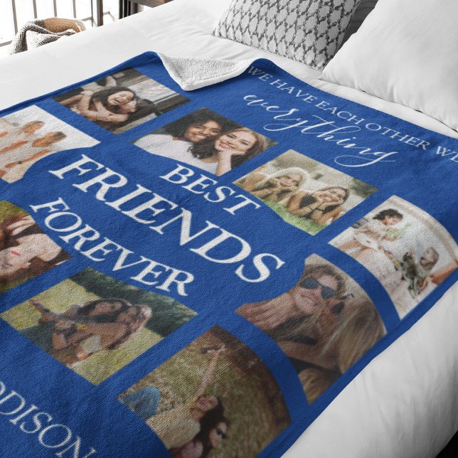 Modern | Best Friends Forever| Photo Collage Fleece Blanket (Creator Uploaded)