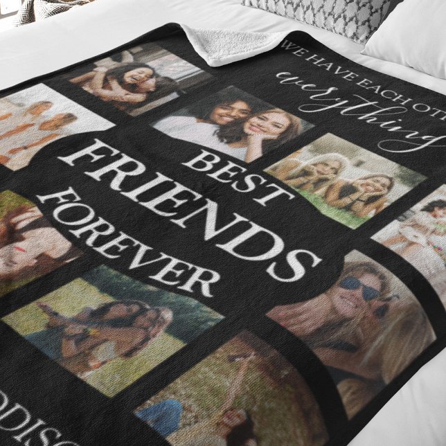 Modern | Best Friends Forever| Photo Collage Fleece Blanket (Creator Uploaded)