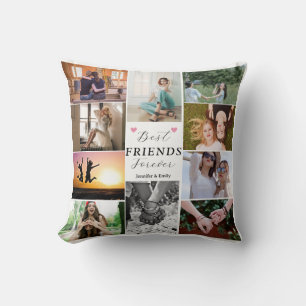 Modern Best Friends Forver 10 Photo Collage Cushion