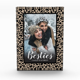 Modern Best Friends Leopard Print Photo Block