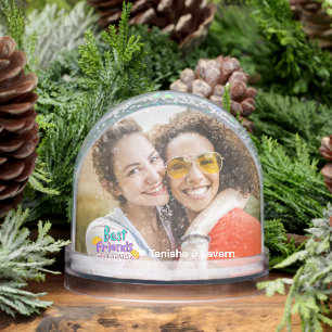 Modern Best Friends Photo and Name  Snowglobe