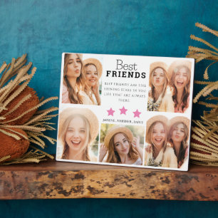 Modern Best Friends Photo Grid Keepsake Gift Plaque
