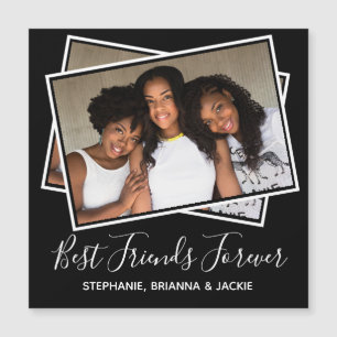 Modern Best Friends Photo Personalised Fun Black