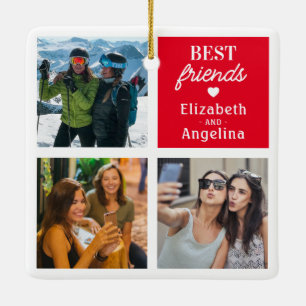 Modern Best Friends Picture Ceramic Ornament