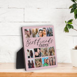 Modern Best Friends Pink Photo Collage  Plaque<br><div class="desc">Create your unique 'Best friend' gift with this lovely 12 image collage template. Featuring square photos,  on a blush pink background,  perfect for instagram images. Customise to create your special plaque.</div>