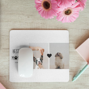 Modern Best Fur Mum Ever   Dog Photo Mouse Mat