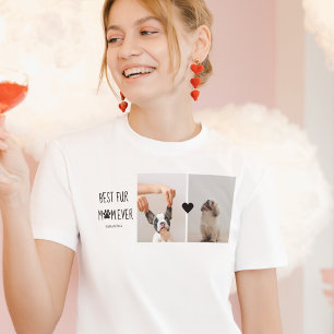 Modern Best Fur Mum Ever Dog Photo T-Shirt