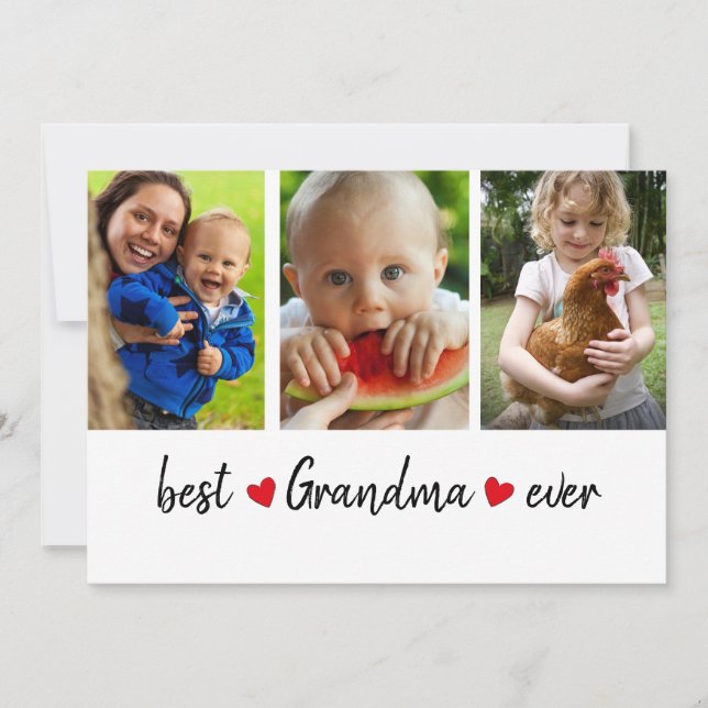 Modern Best Grandma Ever 3 Photo Custom  (Front)