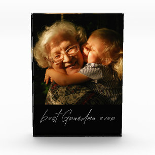 Modern Best Grandma  Ever Custom Photo Gift Block