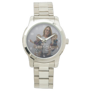 Modern Best Grandma Ever Photo Personalized Watch
