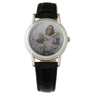 Modern Best Grandma Ever Photo Personalized Watch