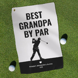 Modern Best Grandpa By Par Father's Day Golf Towel