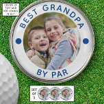Modern BEST GRANDPA BY PAR Photo Blue Personalised<br><div class="desc">Create personalised photo golf ball markers for the golfer grandfather with the suggested editable title BEST GRANDPA BY PAR in a changeable blue text colour. PHOTO TIP: Choose a photo with the subject in the middle and/or pre-crop it to a square shape BEFORE uploading and use the CHANGE tab in...</div>