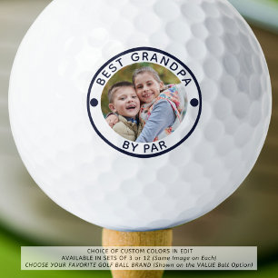 Modern BEST GRANDPA BY PAR Photo Golf Balls