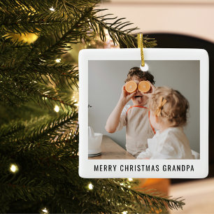 Modern Best Grandpa Ever Beauty  Christmas Gift Ceramic Ornament