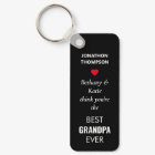Modern Best Grandpa Ever Name Photo Keychain