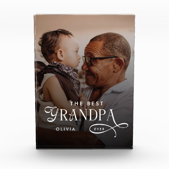 Modern Best GrandPa Ever Photo Personalized Gifts (Front)