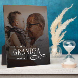 Modern Best GrandPa Ever Photo Personalized Plaque