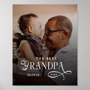 Modern Best GrandPa Ever Photo Personalized Poster