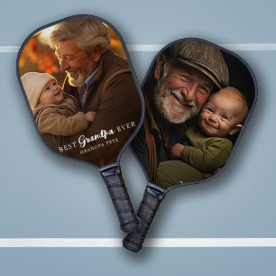 Modern Best Grandpa or Grandparent Photo Pickleball Paddle