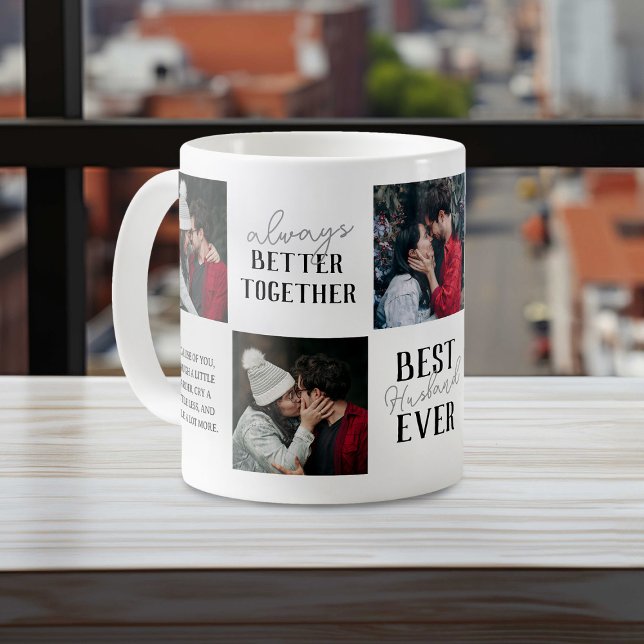 Modern Best Husband Ever 5 Photo Collage Coffee Mug (Creator Uploaded)