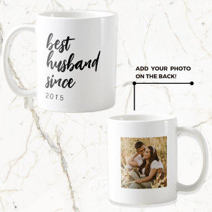 Modern Best Husband Since Photo Brushed Script  Coffee Mug