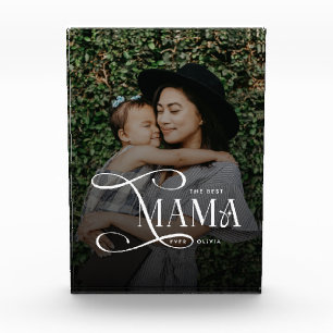 Modern Best Mama Ever Photo Mothers Day Gifts Block