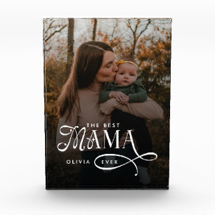 Modern Best Mama Ever Photo Mothers Day Gifts Block