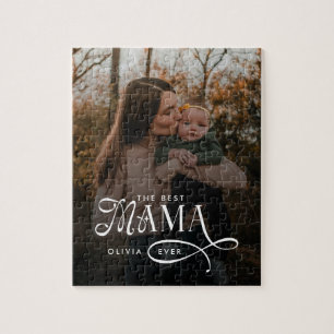 Modern Best Mama Ever Photo Mothers Day Gifts Jigsaw Puzzle